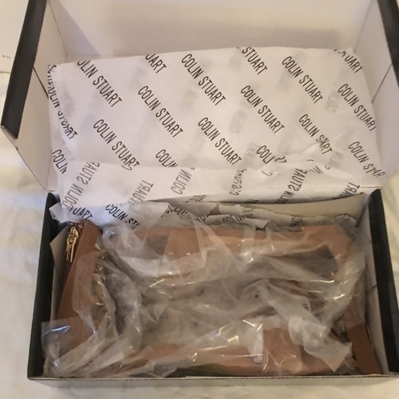 𝅺TAN and gold lace up wrap sandals Colin Stuart NEW - Picture 7 of 8